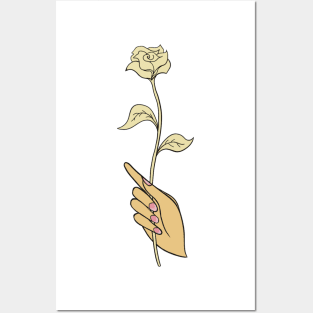 Hand and roses Posters and Art